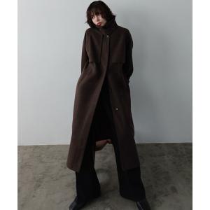 ステンカラーコート コート 2wayカラーオーバーサイズロングコート レディース