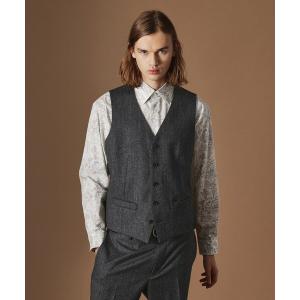 ベスト ジレ 「Sサイズ〜」ピンチェックミルドヴェスト メンズ