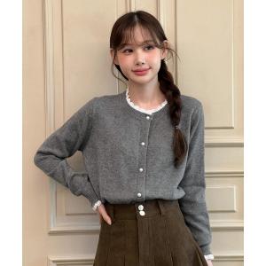 ニット セーター 「着用動画あり・4色展開」パールボタンカーディガン/2025 AW COLLECTION レディース