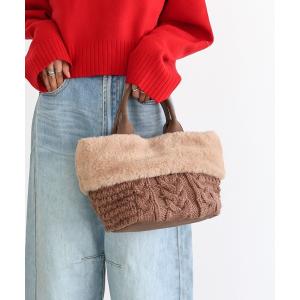 トートバッグ ニットフェイクファートートバッグ レディース