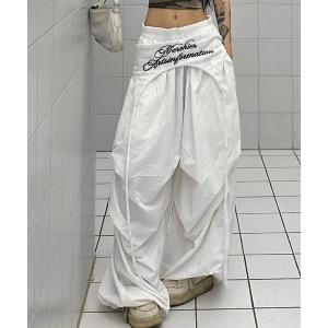 パンツ 「 MEMECLE / メメクル 」スターラップ ルーズ ナイロン パンツ レディース