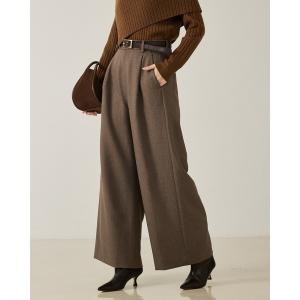 パンツ ウーリッシュツイルパンツ/秋服/冬服/オフィスカジュアル/ワイドパンツ レディース