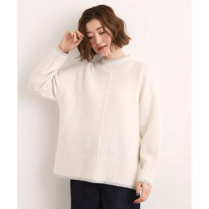 ニット セーター 「洗える」ふんわりウール混オーバーサイズニット レディース