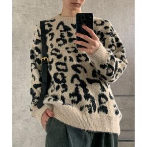 セーター ニット モヘアタッチレオパード柄ビッグニット メンズ レディース｜ZOZOTOWN Yahoo!店