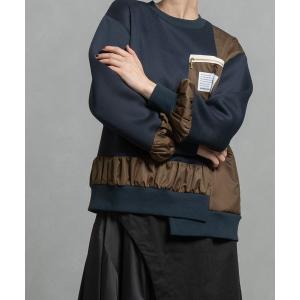 tシャツ コンビネーションギャザートップス レディース