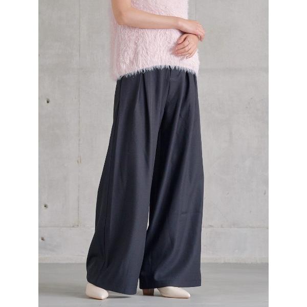 スラックス パンツ 無地＆ストライプタックスラックスパンツ レディース