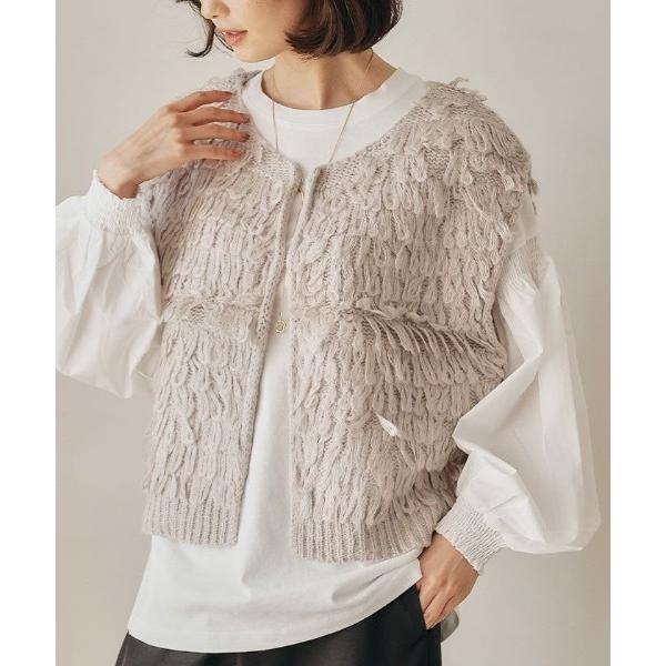 ベスト ジレ ループヤーンベスト レディース