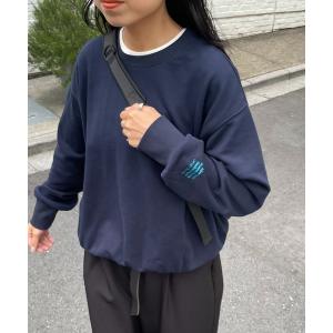 トレーナー スウェット 袖刺繍スウェットプルオーバー レディース