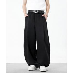ワイドパンツ スラックス ANILA ワイドバギー バルーン バレル スラックス メンズ レディース