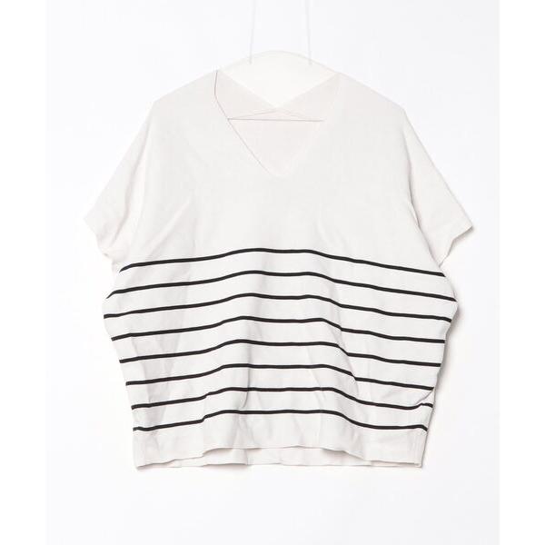 「HUG.U」 半袖ニット L ホワイト系その他 レディース