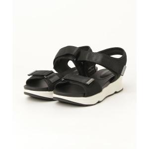 「GLOBAL WORK」 フラットサンダル SMALL ブラック×ホワイト レディース