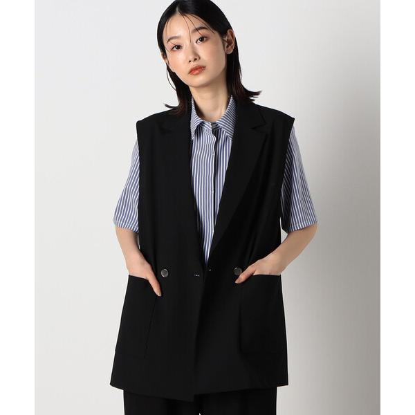 「COMME CA ISM」 半袖チュニック MEDIUM ブラック レディース