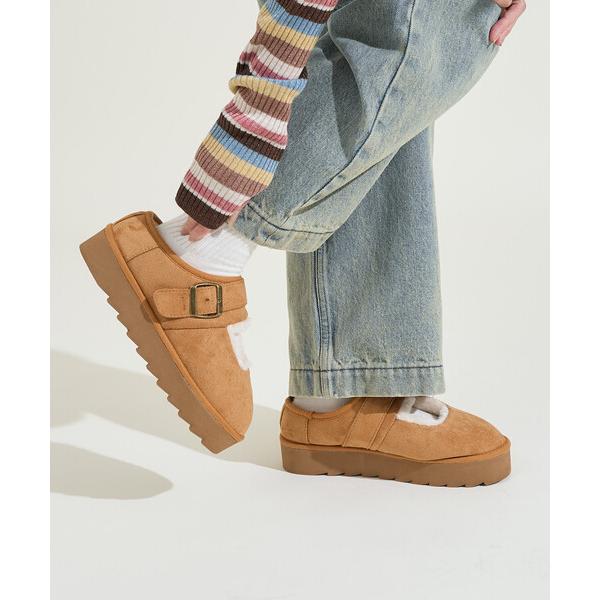 シューズ 限定展開　厚底 エコファーメリージェーン レディース