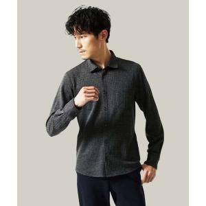 シャツ 「洗える／ストレッチ」オニキスストライプ長袖シャツ メンズ