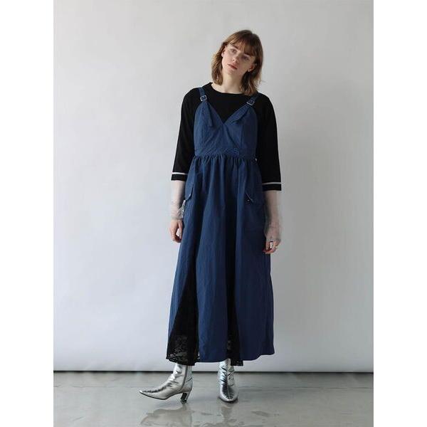 ワンピース LACE DOCKING BELT-STRAP NYLON DRESS
