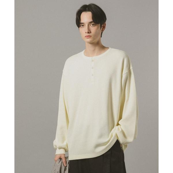 tシャツ ワッフル/ビッグシルエットヘンリーネックロンT メンズ