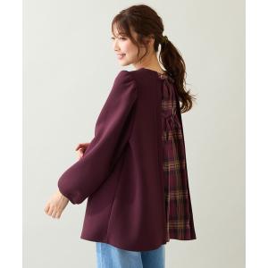 tシャツ チェック切替プルオーバー レディース