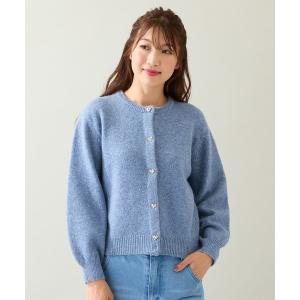 カーディガン ハートボタンニットカーディガン レディース
