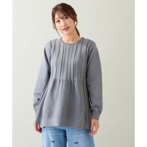 ニット セーター ペプラムニットプルオーバー レディース