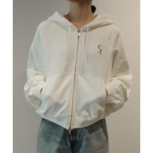 パーカー CLANE LOGO COMPACT ZIP UP HOODIE レディース