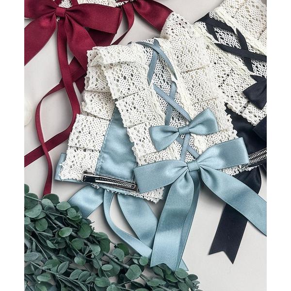 9C36 はしごレース 編み上げ レースアップ 生成レース リボンヘッドドレス クラシカル ロリィタ