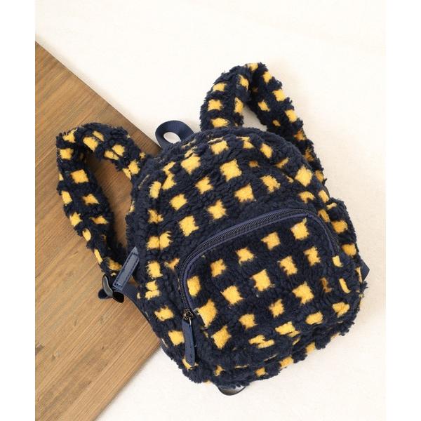 デイバック リュック チェック柄ボアミニバックパック レディース