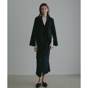 スカート デザインラップロングスカート