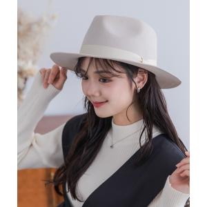 帽子 ハット ストレートロングブリム フェルト中折れ ユニセックス メンズ レディース