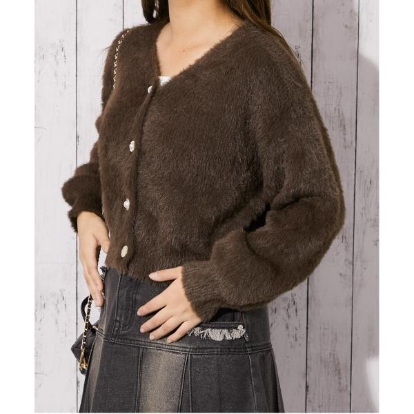 カーディガン 「フェザータッチ×デザインボタンMIX」レディース カーディガン 羽織り コンパクト丈...