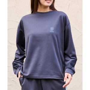 トレーナー スウェット 「K-SWISS/ケースイス」バックライントレーナー/長袖 レディース カラーライニング 2WAYデザイン スポーツカジュアル