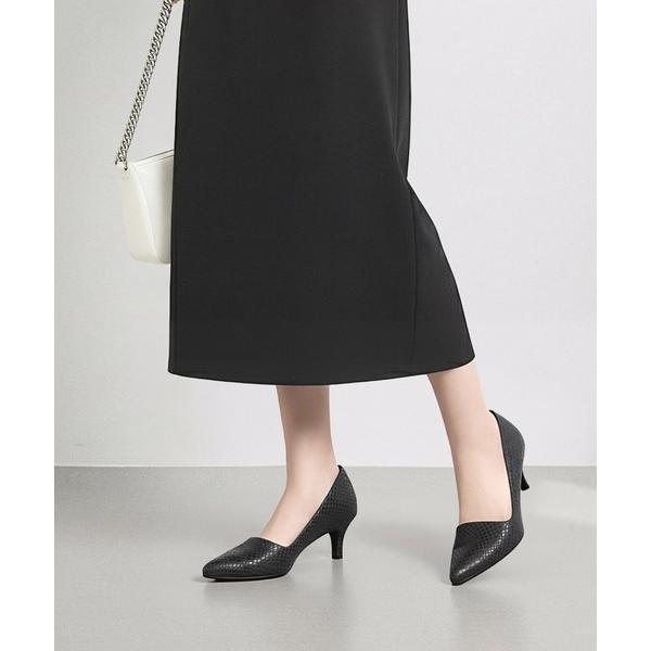 パンプス ポインテッドトゥ サイドコンシャスデザインパンプス (4.5cmヒール)