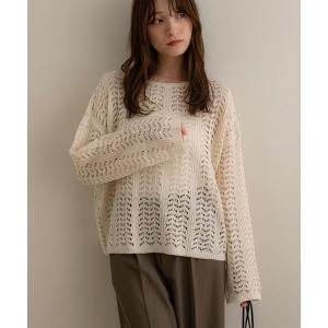 「NOAHL」デザインメッシュニットプルオーバー レディース