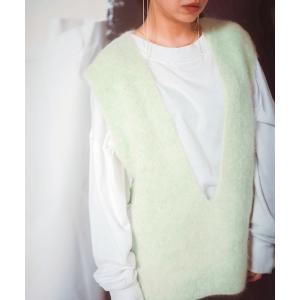 ニット セーター “O” SHAGGY KNIT：ベスト レディース
