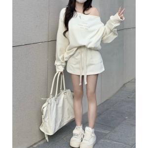 セットアップ 「LAMPOON」オフショルスエットセットアップ レディース