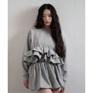 トレーナー スウェット frill hem bonding sweat / フリルヘムボンディングスウェット レディース