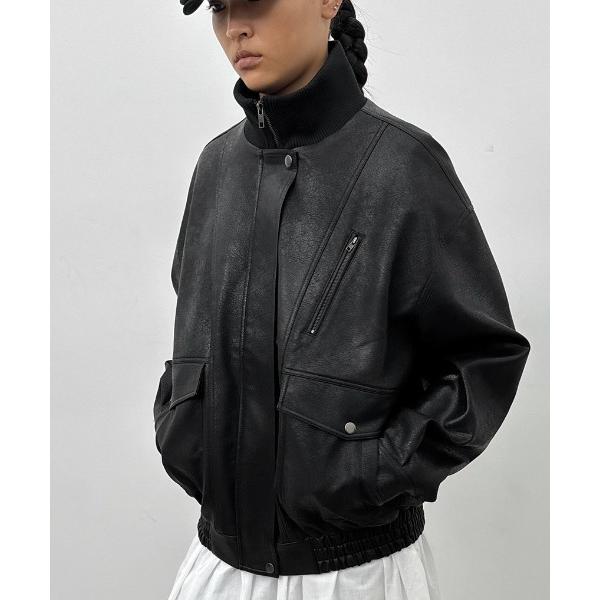 レザージャケット ライダース 「MADE」 クルジェハイネックレザージャンパー レディース メンズ