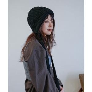 ニット帽 ニットキャップ ケーブルニット ボンネット レディース