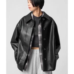 コート アウター 「CITEN」レザーライクジャケット レディース