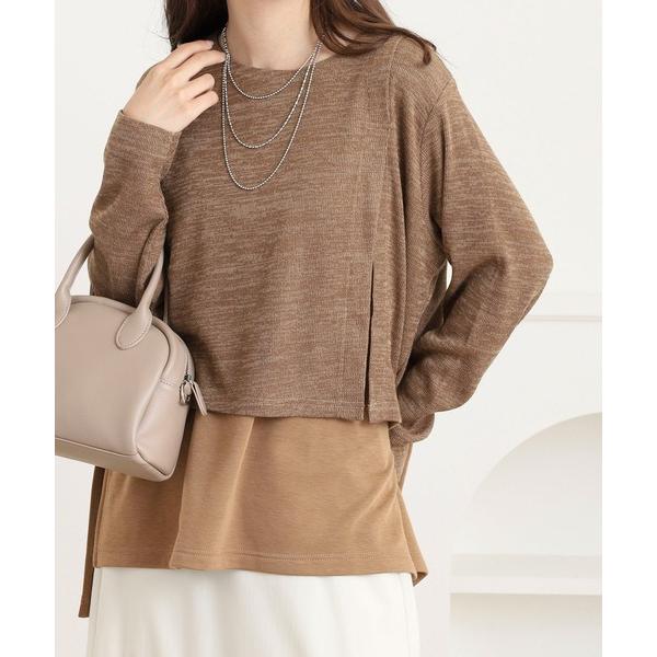 tシャツ ニュアンスカラーレイヤードプルオーバー レディース