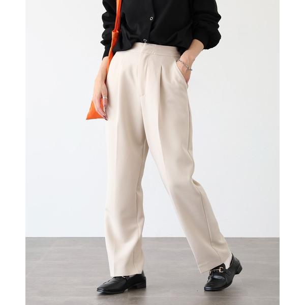 スラックス パンツ T/PU センタープレスストパードパンツ レディース