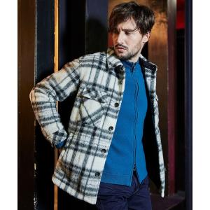 コート ジャケット Wパッチポケット チェックブルゾン メンズ