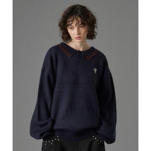 セーター ニット ASSORT VOLUME KNIT POLO 25AW  / アソートボリュームニットポロ メンズ レディース
