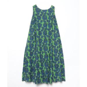 「mag.by c」 花柄ノースリーブワンピース - グリーン レディース