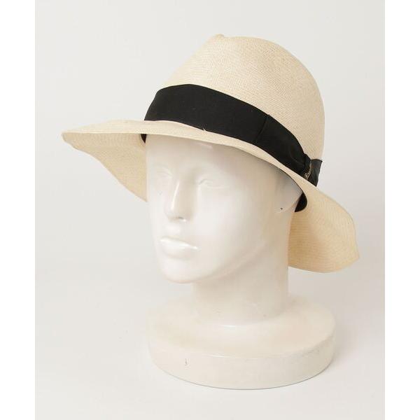 「Borsalino」 ストローハット 58 ベージュ レディース