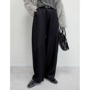 スラックス パンツ 「アルガンオイル加工」「低身長/高身長サイズ有」微起毛ツイルカーブパンツ レディース