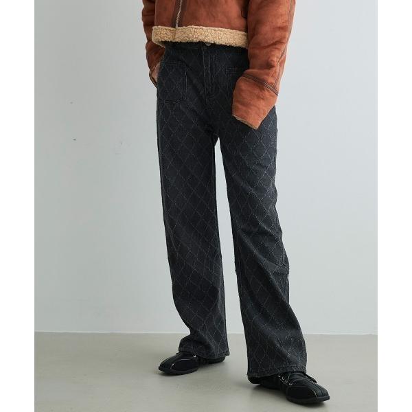 ジーンズ デニム デニムパンツ キルティングステッチワイドデニムパンツ Quilted Stitch...