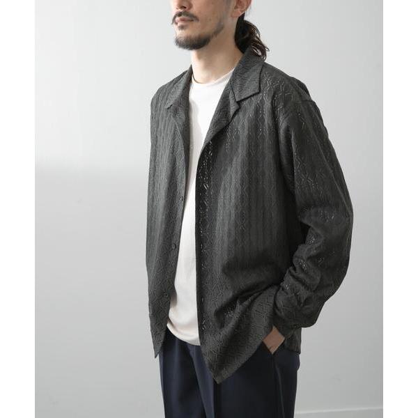 シャツ ジオメレースオープンカラーシャツ メンズ