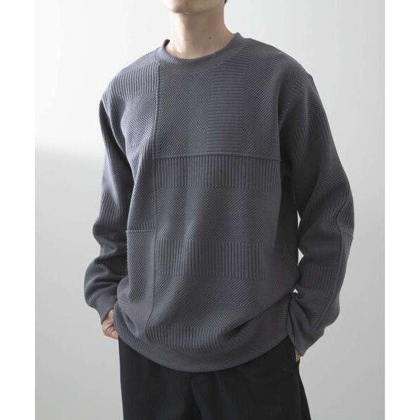 tシャツ キリカエ ジャカード クルーネックtops メンズ