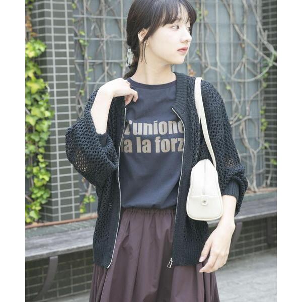 ニット セーター メッシュジップニットカーディガン レディース
