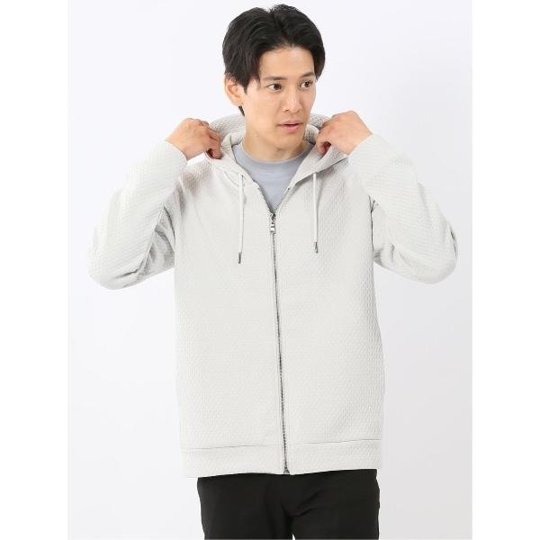 パーカー 「ストレッチ」タカキュー ふくれジャガード 長袖 ジップパーカー メンズ